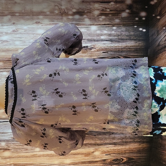 I.N.C Women's 100% Pure Silk Floral Long Sleeve Blouse Size 6 - Picture 6 of 11